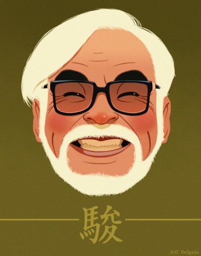 caricatura reitro Hayao_Miyazaki